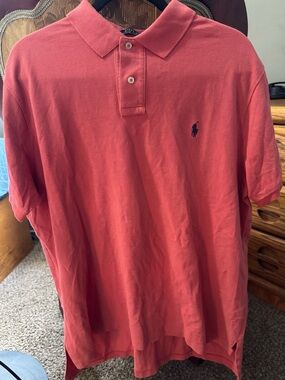 Polo by Ralph Lauren Coral Short-Sleeve Polo with Navy Pony